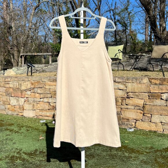 Cream Corduroy Shift Dress - Picture 1 of 10